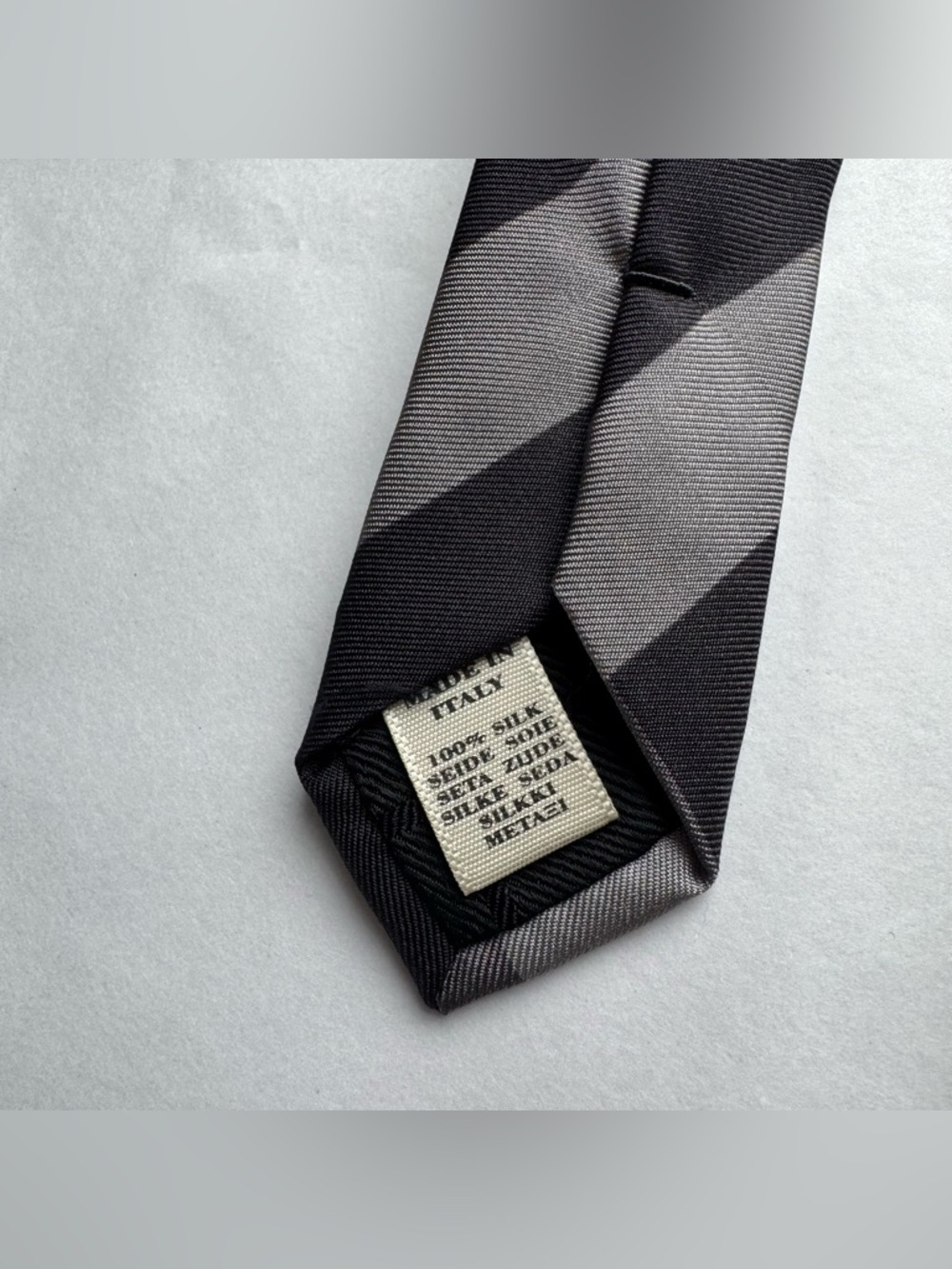 Burberry London 100% Silk Black Grey Plaid Check Tie - Picture 8 of 9